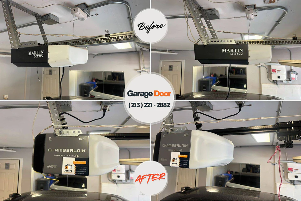 Before and after: garage door repair Lochmoor Waterway Estates, FL